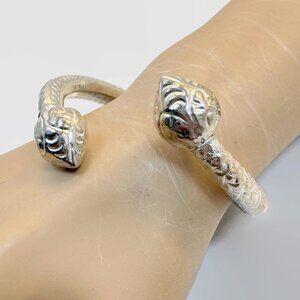 Snake Bracelet, Sterling Silver, Thailand, New Old Stock, Bangle, Embossed